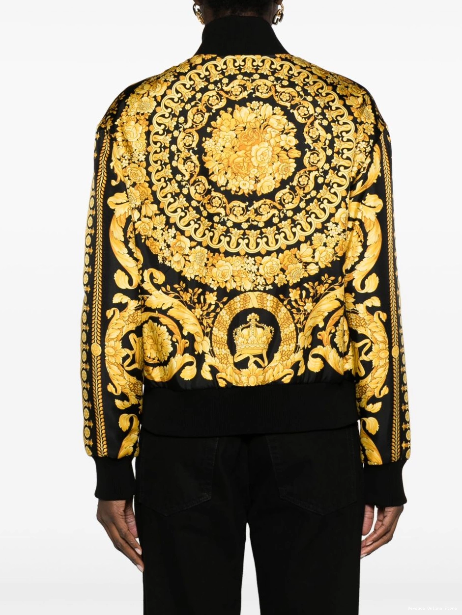 Cheap jacket bomber reversible Versace Barocco Women silk 0707